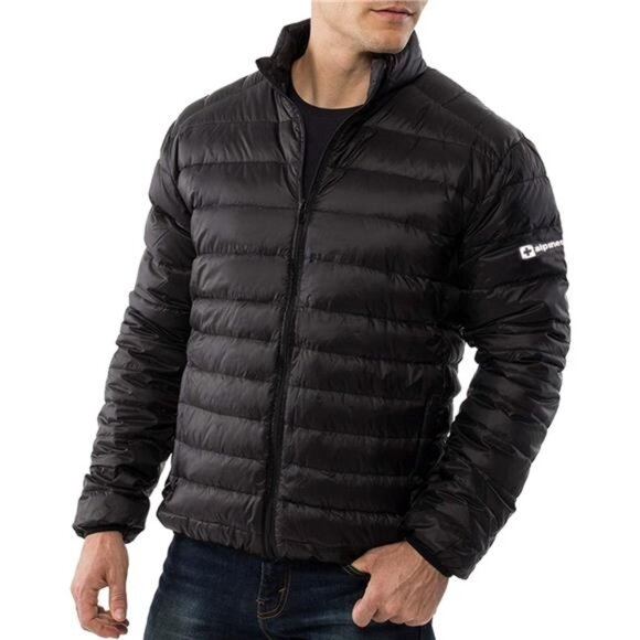 Mens Puffer Jacket Down Alternate Insulated Coat Packable Water-Resistant - Picture 1 of 7